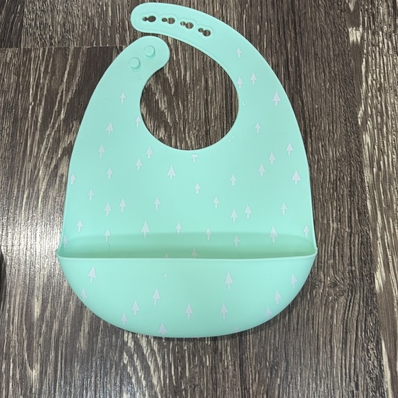 Set of 2 cloud island Silicone Baby Bib Set - Gray and Mint - Picture 4 of 4